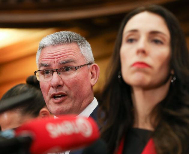 Kelvin Davis and Jacinda Ardern at Parliament yesterday. Photo: Getty Images 