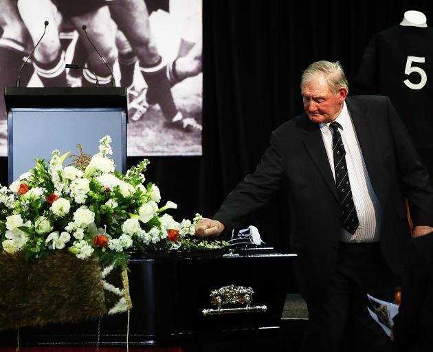 Sir Brian Lochore pays tribute to Sir Colin Meads at his funeral service held in Te Kuiti today....
