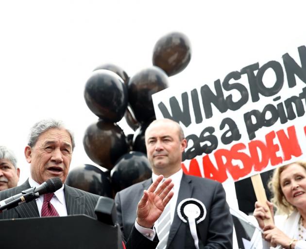 Winston Peters on the campaign trail in Auckland on Thursday. Photo: Getty Images 