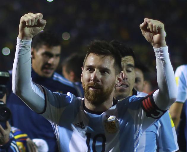Argentina's Lionel Messi celebrates making the World Cup finals. Photo: Getty Images 