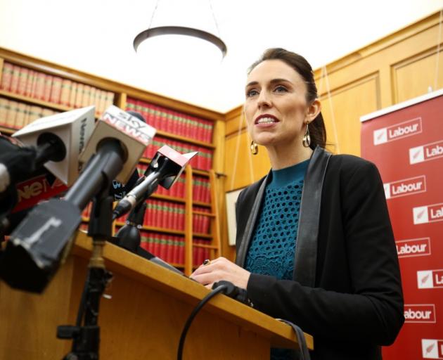 Prime minister-elect Jacinda Ardern makes aministerial portfolio announcement at Parliament yesterday. PHOTO: GETTY IMAGES