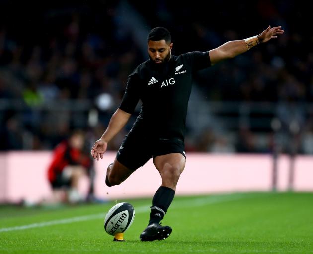 Lima Sopoaga in a match between the All Blacks and the Barbarians at Twickenham in November last...