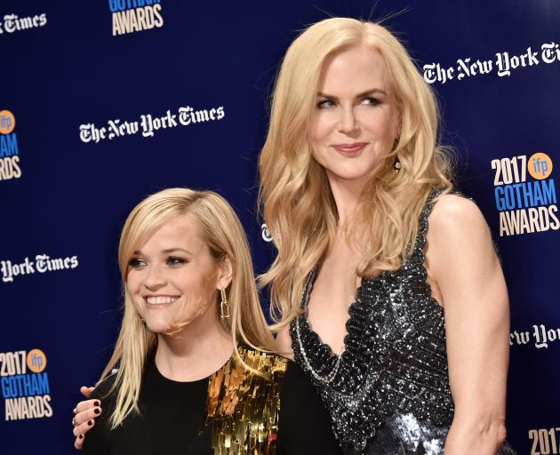 Nicole Kidman (right) with Big Little Lies co-star Reece Witherspoon. Photo: Getty Images 