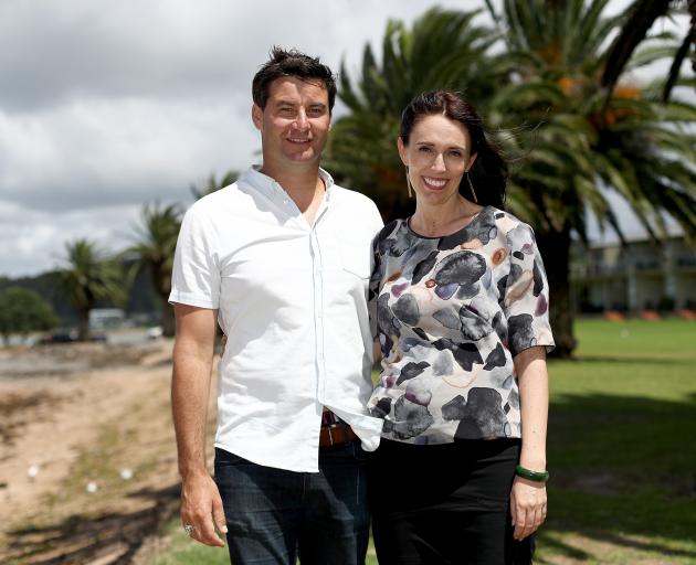 Clark Gayford and Jacinda Ardern at Waitangi commemorations in February. Photo: Getty Images 