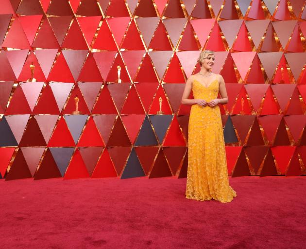 Lady Bird director Greta Gerwig on the red carpet. Photo: Getty Images 