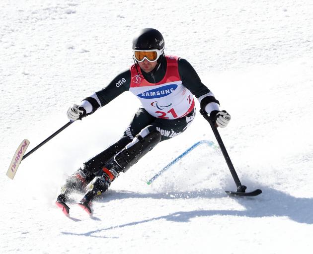 Adam Hall competing in the men's slalom. Photo: Getty Images