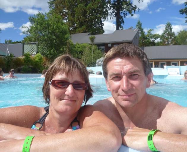 Craig Johnston and his partner Ruth McAlpine on holiday. Johnston died from electrocution while...