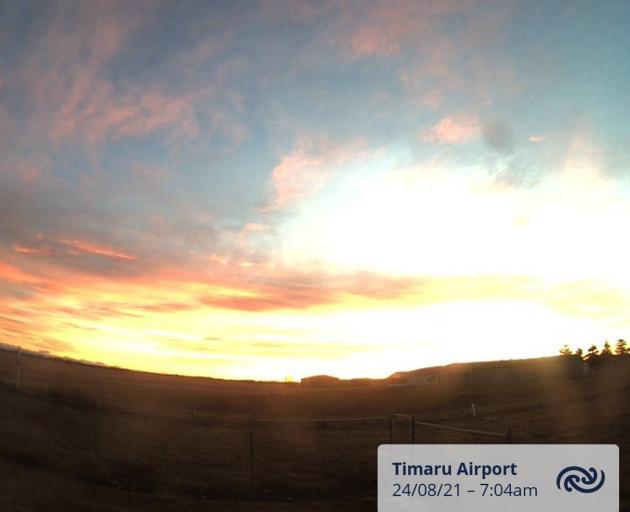 Timaru Airport at 7am on Tuesday. Photo: Supplied