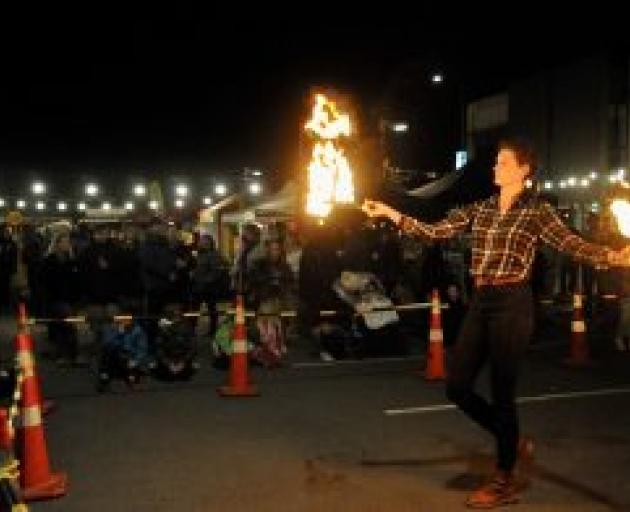 A fire dancer performing during the festival. Photo: Shelley Topp
