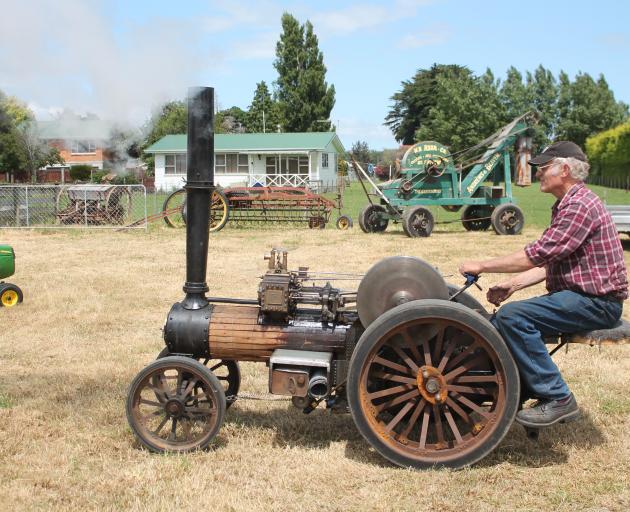 Owen Bennett drives his Burrell traction engine.

