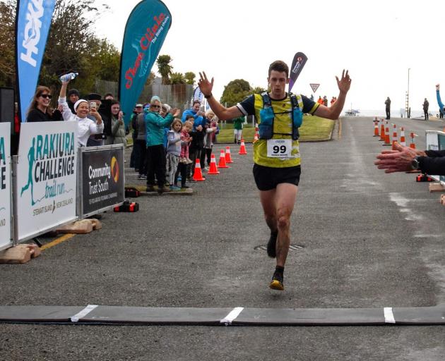 Patrick Higgins, of Nelson, was first to cross the line for the open men's race with a time of 2h 32min. Photo: Sandra Whipp