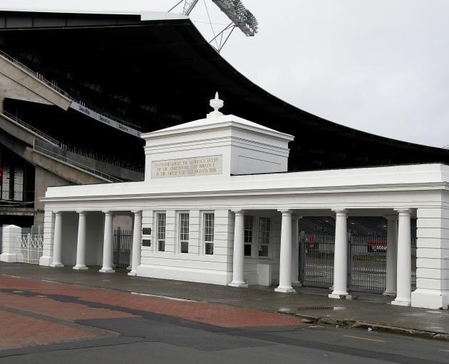 Lancaster Park’s memorial gates in 2012. Photo: Supplied