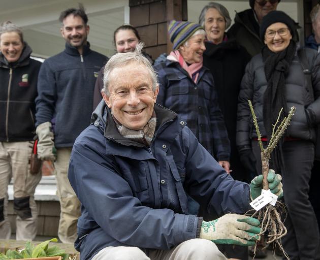 Rob Green with a Hilda Murrell rose bush, which was planted at Mona Vale.Photo: Supplied