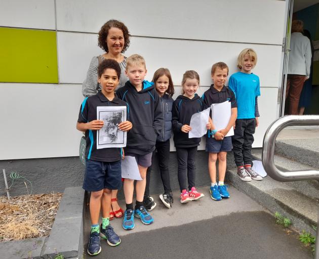 Xavier, Maxwell, Kate, Heidi, Hunter, Niall, and teacher Liza Rossie pictured at the Banks...