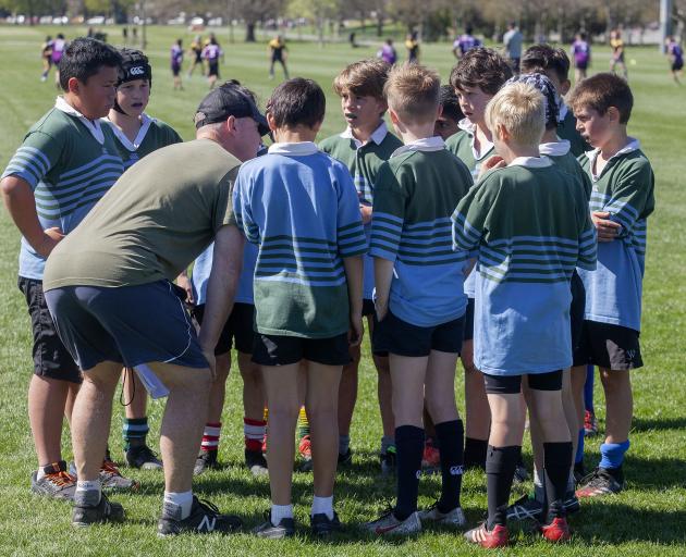 Westburn's half-time team talk. 