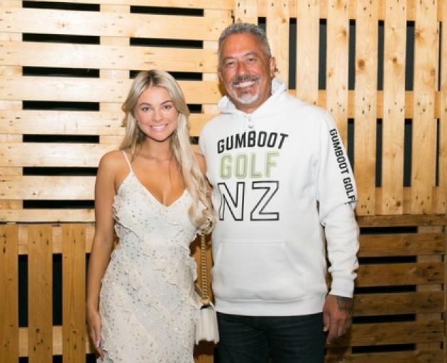 Miss New Zealand winner Georgia Waddington and mental health advocate and comedian Mike King....