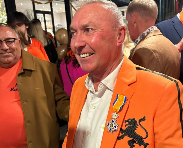 Frank Van Schaijik was awarded the Dutch order of chivalry at a ceremony in Merivale. Photo:...