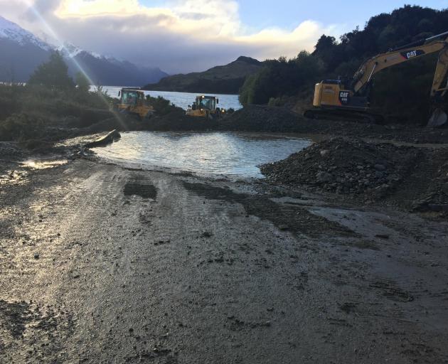 Glenorchy Road was closed on Saturday. Photo: QLDC