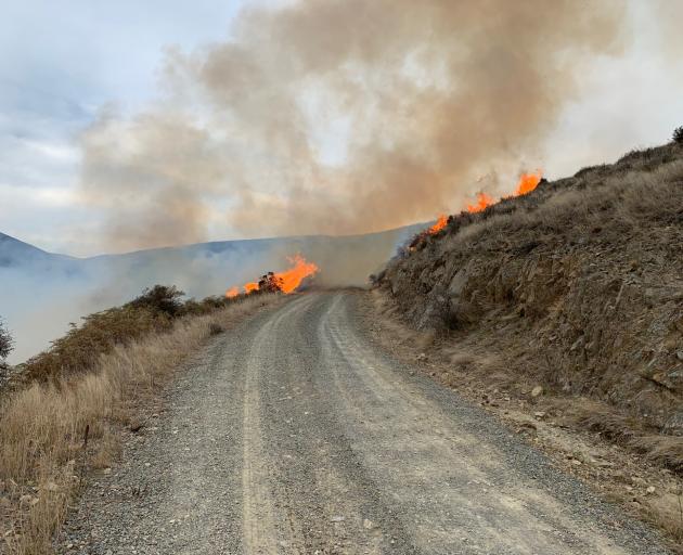 The fire affected up to 1000ha of land in Meyers Pass area. Photo: NZ Police 