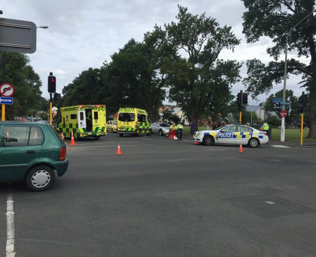 Emergency services were called to the intersection about 6pm. Photo: Gregor Richardson