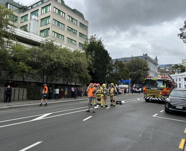 Fire crews on the scene in Frederick St. Photo: Gregor Richardson