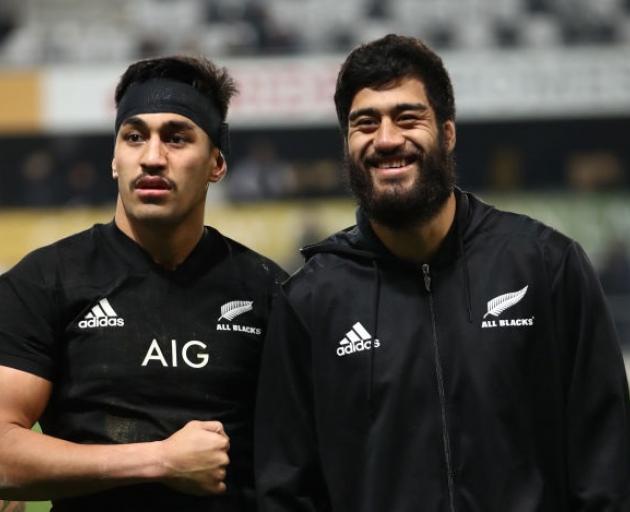 Reiko (left) and Akira Ioane at the All Blacks test against France in Dunedin in June. Photo:...
