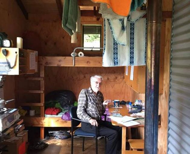 Ivan McLachlan at the hut at Kerin Forks. Photo: Supplied