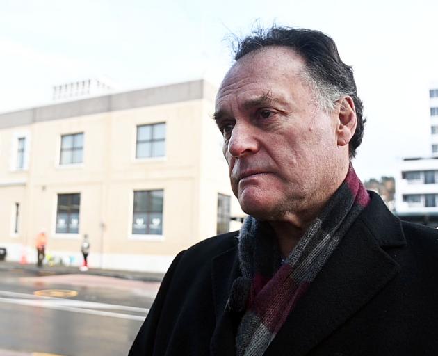 Dunedin Mayor Jules Radich at the bus hub this morning. Photo: Craig Baxter