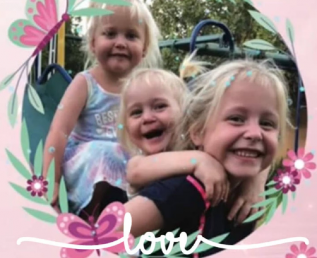 The three Dickason girls. Photo: Wendy Fawkes' Facebook page via NZ Herald