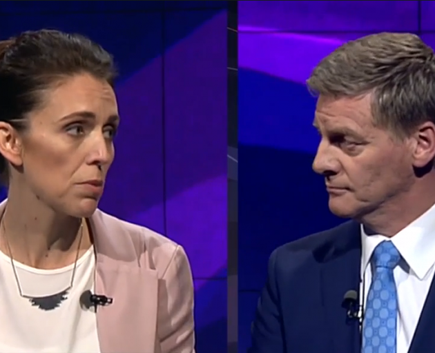 Jacinda Ardern and Bill English. Photo: TVNZ