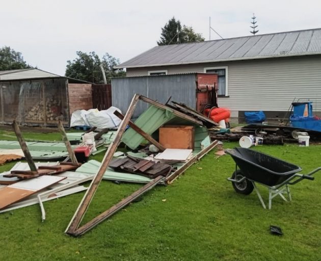 The tornado damaged the Top 10 Holiday Park in Levin. Photo: RNZ / Jazlyn Whales