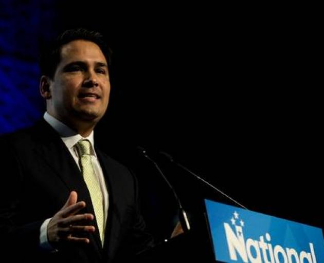 National Party leader Simon Bridges at the conference this afternoon. Photo: NZ Herald 