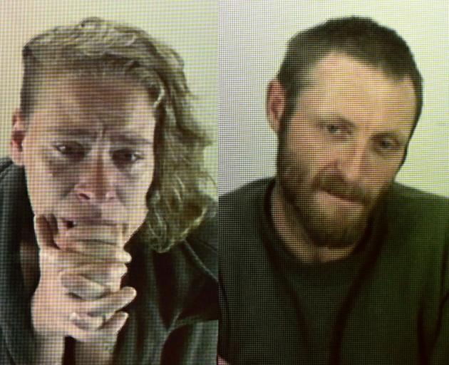 Aleisha Cherie Dawson and John Kenneth Collins via video link today. Images: Gerard O'Brien