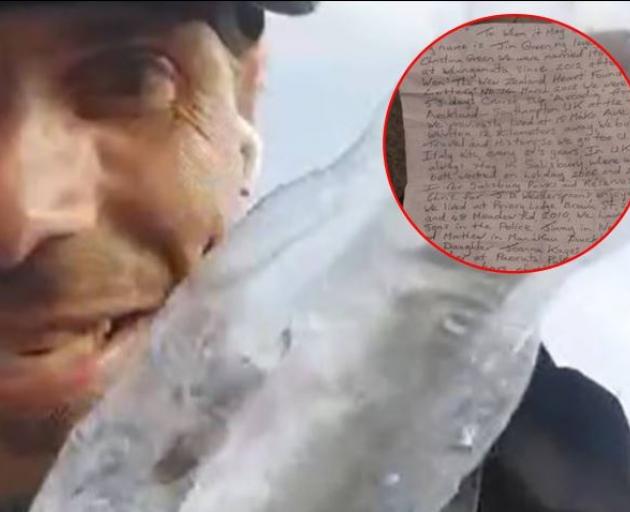 Stephane Munro, 47, found a message in a bottle while fishing along the St Charles River in...
