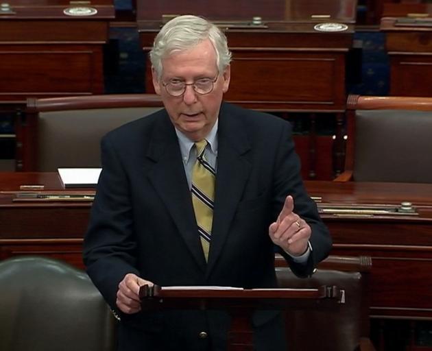 US Senate Minority Leader Mitch McConnell. Photo: US Senate TV via Reuters 