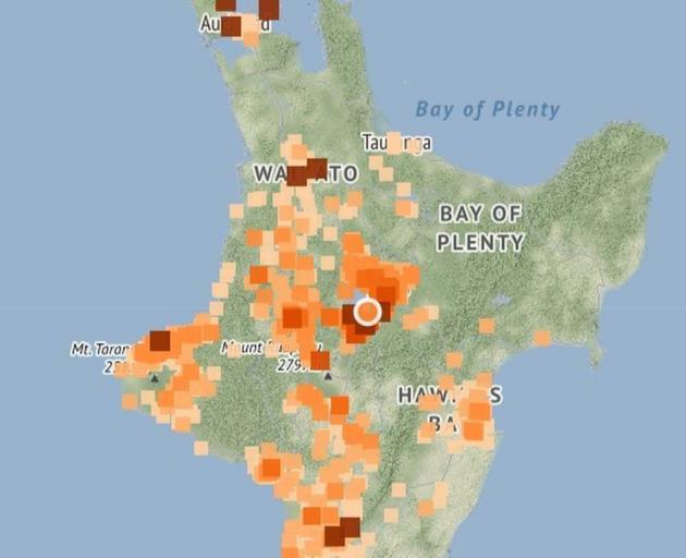 The September 4, 2019, quake, measuring 5.3, struck in the heart of Lake Taupo. Photo: GeoNet