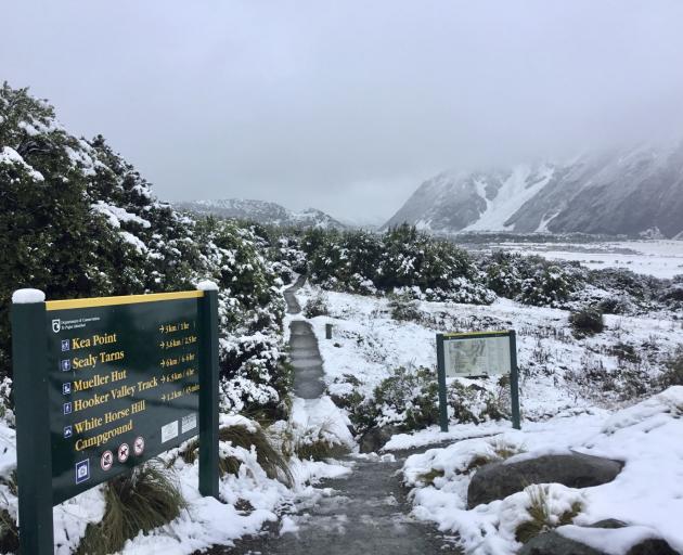 Snowy trails in Aoraki/Mt Cook National Park. PHOTO: JOHN KNOX