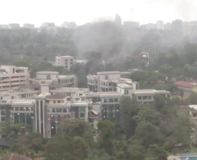 Smoke rises from buildings in the Westlands area after the attack. Photo: Reuters 