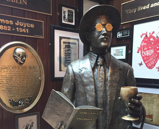 A statue of James Joyce in The Temple Bar reminds of Dublin's literary history.