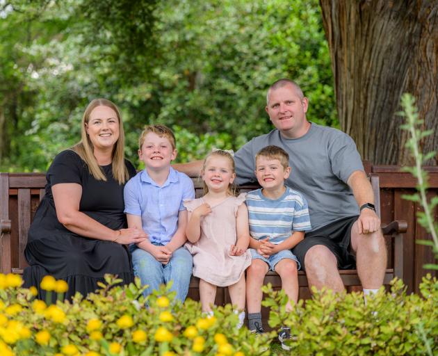 Dunedin eight-year-old Noah Dobier (second from left) has begun a new round of treatment after...