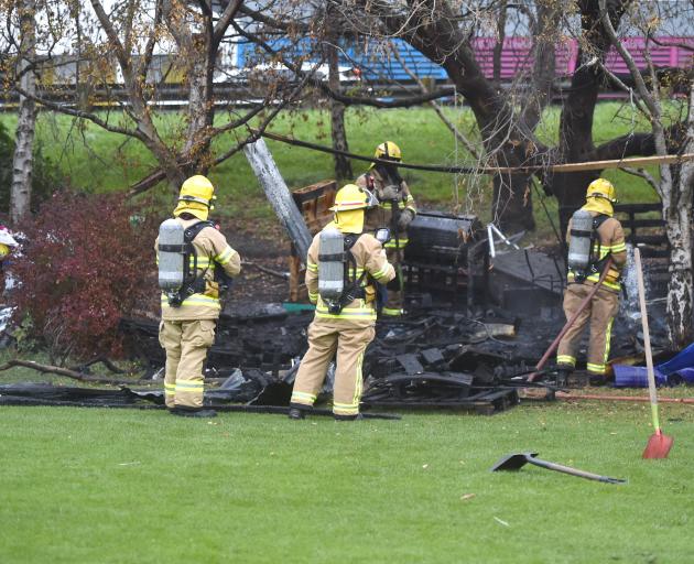 The aftermath of the tent fire. Photo: Gregor Richardson