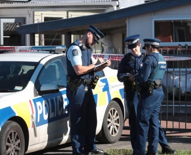 Police at the scene this morning. Photo: NZ Herald 