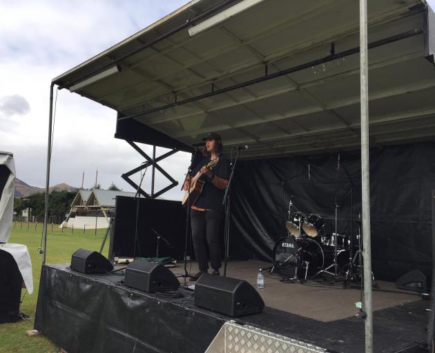 Liam Boyne (16) of Mosgiel gets the entertainment started at Peter Johnstone Park. Photo: Gregor...