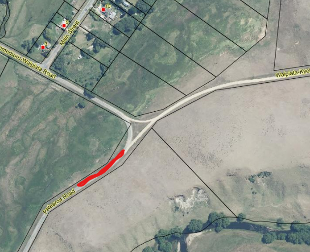 This map supplied by Fulton Hogan shows the location of the crash.