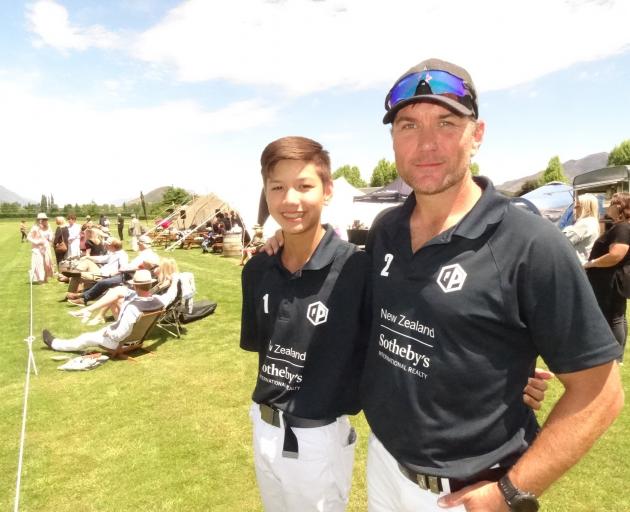 Queenstown Polo founder Jonathan Gabler and his son Jed (13). PHOTO: GUY WILLIAMS
