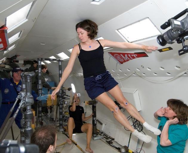 Prof Karen Willcox undergoes a weightlessness test in 2013 during her final, almost successful,...