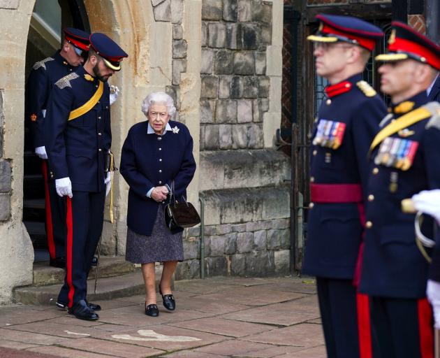 The Queen met with members of the Royal Regiment of Canadian Artillery at Windsor Castle earlier...