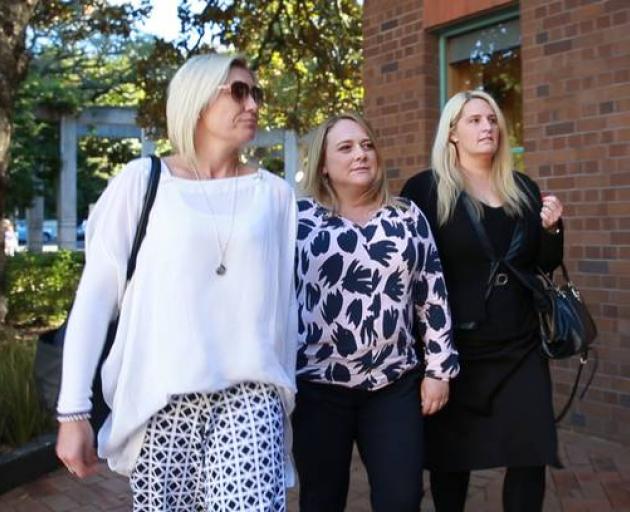 Rachel MacGregor (centre) with supporters. Photo: NZ Herald 