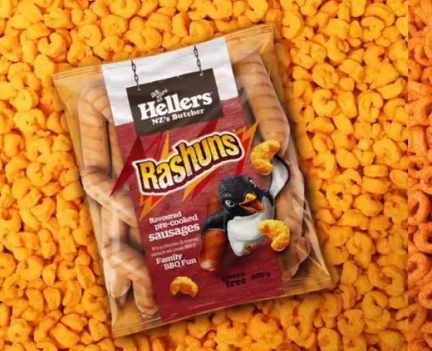 Hellers have launched Rashuns and Burger Ring-flavoured pre-cooked sausages. Photo: Supplied