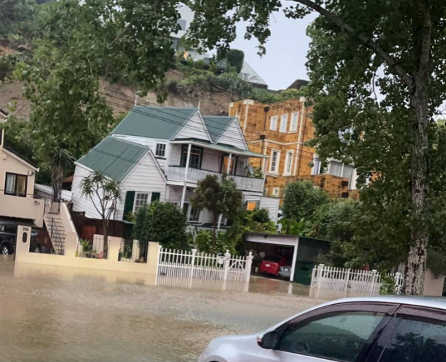 A slip has hit the back of homes on Shore St in the upmarket suburb of Remuera. Photo: Supplied...